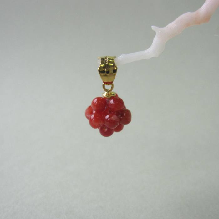 日本 高知産赤珊瑚 編み玉 ペンダントトップ SILVER 宝石サンゴ 珊瑚婚 還暦 誕生日 御祝 厄除 御守 3月の誕生石 ギフト プレゼント 結婚35周年 珊瑚職人