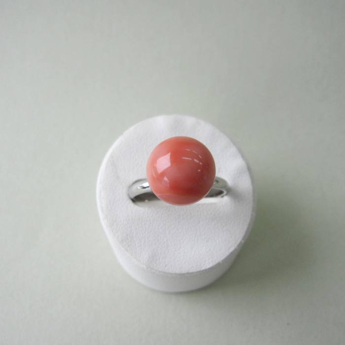 오렌지 핑크 산호 프리링·반지 (10.5밀리) 천연석 산호 [보석 산호] 산호혼 환갑 생일 축하 액제 어수 3월의 탄생석 선물 선물 결혼 35주년 산호직