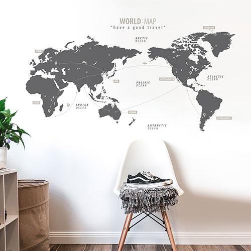 ウォールステッカー 世界地図 壁 窓 リフォーム 北欧 転写 リビング 壁シール wallsticker インテリアシール 動物 寝室 キッズ アルファベット 子ども部屋 サンサンフー ワールドマップ