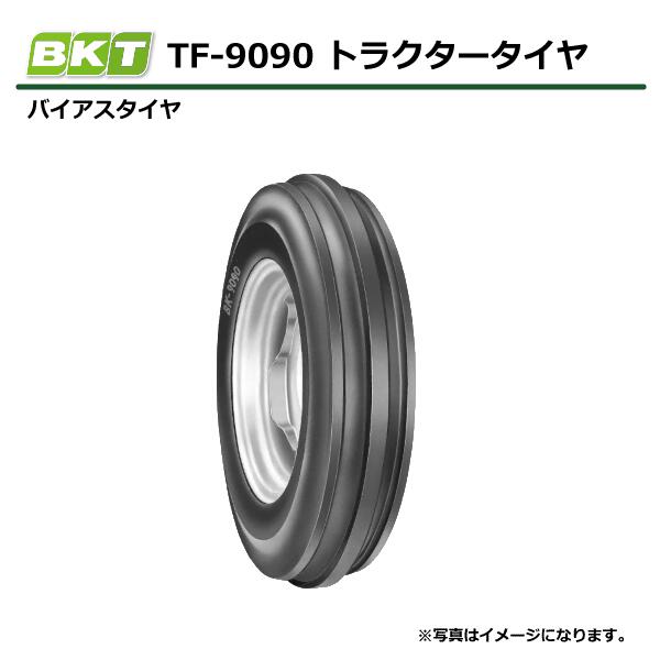 【要在庫確認】6.00-16 6PR タイヤ TT BKT TF-9090 6.00x16 600-16 600x16 トラクタータイヤ チューブタイプ 三本リブ バイアス トラクター TF9090 インド製（※沖縄・離島は発送不可） 1