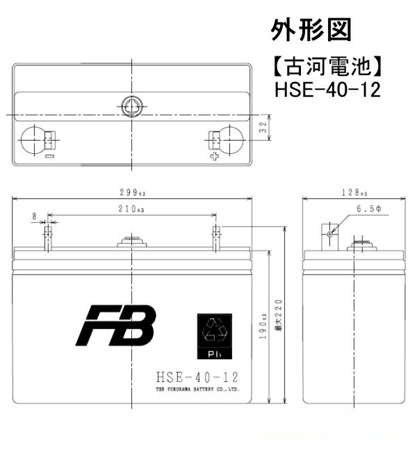 古河電池 HSE-40-12 (12V 40Ah) HSE 産業用 蓄電池 鉛蓄電池 バッテリー 制御弁式据置鉛蓄電池 発電機始動用