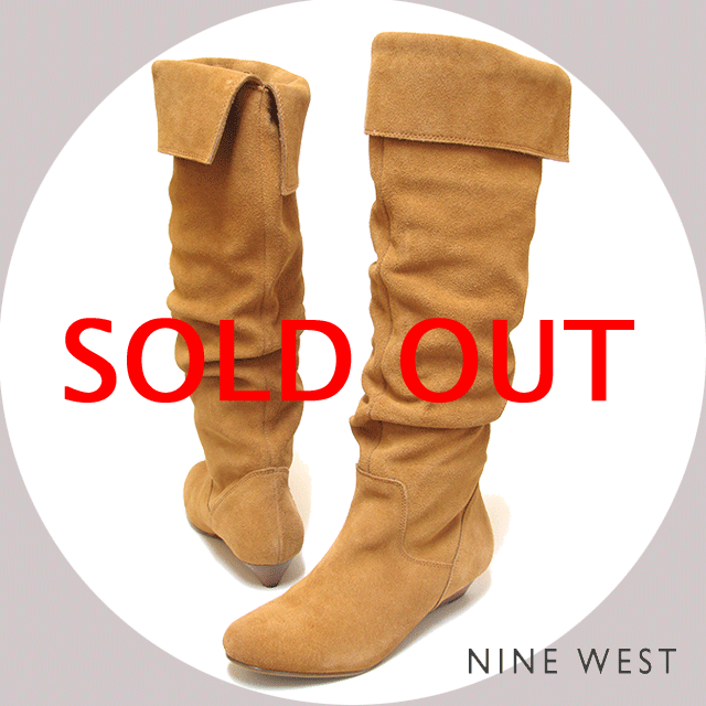 NINE WEST　ナインウエスト　ニーハイブーツにもなるくしゅくしゅ系スエードロングブーツ・ヒール3cmのサムネイル