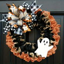 リース ハロウィンリース 玄関リース ショーウインドー ハロウィン置物 窓かざり ドア掛け 花輪 ハロウィン飾り 部屋 装飾 飾り オータムリース ドア 壁掛け...