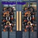 リース ハロウィンリース 玄関リース 大人気!!アートフラワー スワッグ 大型サイズ ハロウィン 装飾 オブジェ ディスプレイ 壁 オーナメント 手作り 雑貨 ...