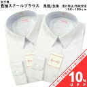 【家計応援★10%OFF】【2枚組】スクール ブラウス 長袖 角襟 B体 150-180 ゆったり ホワイト 白 透け防止 形態安定加工 返品不可 制服 女子 女子高生 女の子 中学生 高校生 レディース シャツ ワイシャツ Yシャツ