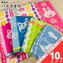 【お買い物マラソン★10%OFFクーポン】バスタオル 60×110cm 無撚糸 ジャガード ウサギ ネコ イヌ うさぎ ね こいぬ 猫 犬 兎 キュート カラフル ふわふわ