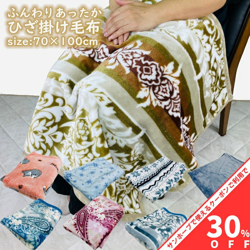 【BLACK FRIDAY★30%OFFクーポン】ひざ掛け 毛布 ブランケット 70x100cm お昼寝ケット クォーター ケッ..