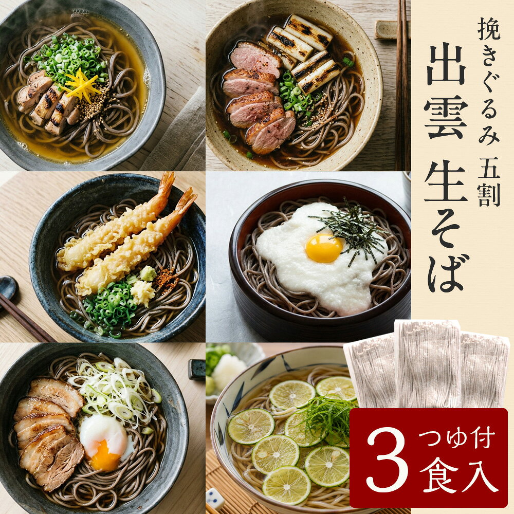 出雲五割そば 3食セット 生そば つゆ付き 出雲そば 年越しそば お取り寄せ 麺 送料無料 ネコポス 風味絶佳.山陰