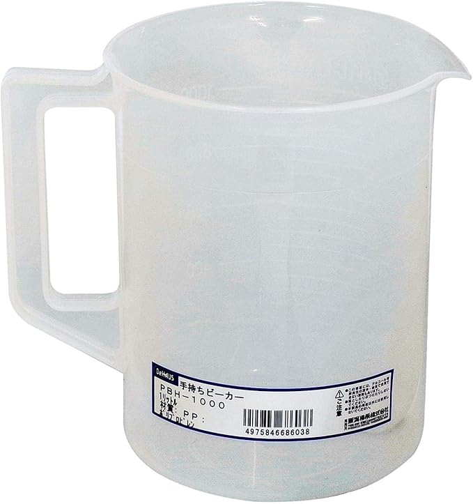 樹脂ビーカー1L,洗剤溶解用　投入作業　水投入用　注ぎ口有り