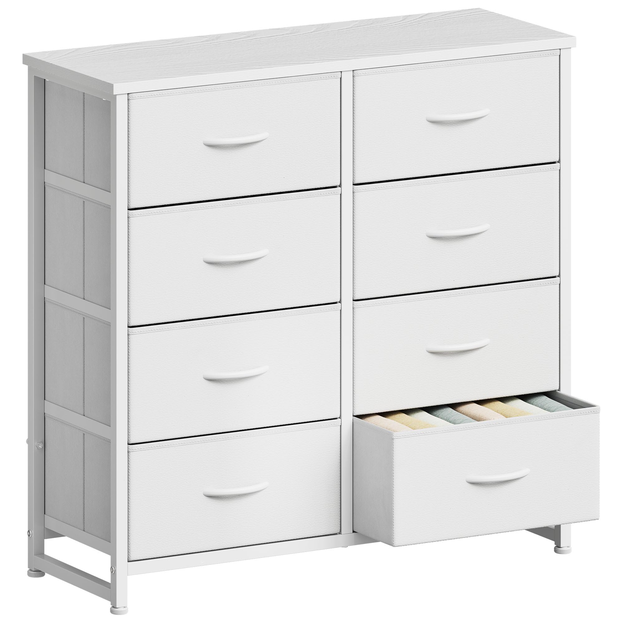 【注意】直射日光の当たる場所に収納棚を置くのは避けますとお勧めます。【すごい収納力、交換できの引き出し】 YeTomチェストはアクセサリ、ファイル、おもちゃ、ぬいぐるみ、お菓子などの小物から、バスタオル、冬着など大いものまで、たっぷり収納で...