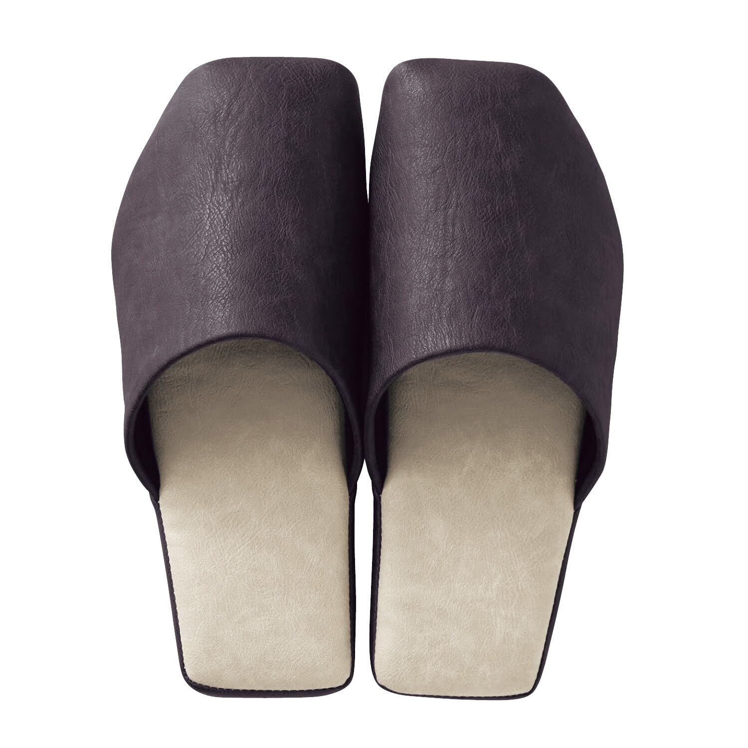 綺麗に揃えたくなるフェイクレザーのトイレスリッパ　内側がまっすぐなので、さっと脱いでも綺麗に揃えやすい。自然と揃えたくなるスリッパ。高級感のあるフェイクレザー素材。洗濯機で洗えるから、いつも清潔に。■適応サイズ／約23〜26.5cm ●素材...