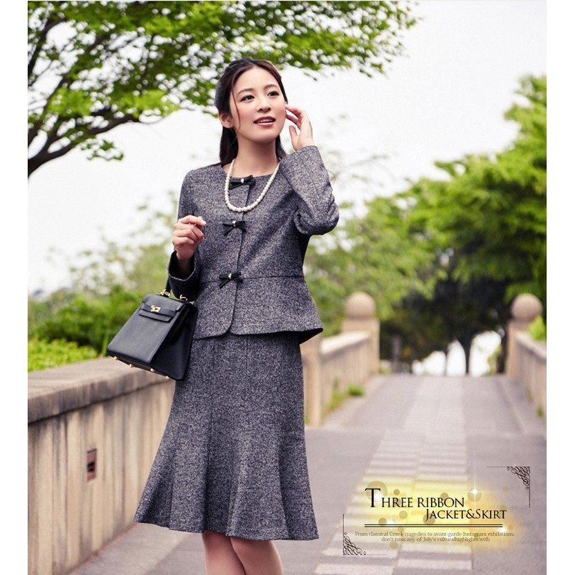 スカートスーツ　 入学式 入園式 卒業式 卒園式 　ツイード スーツ 　母　フォーマル　 レディース　ビ..