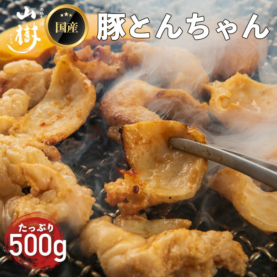 とんちゃん 500g 国産 豚とんちゃん タレ漬け 焼肉　ホルモン 豚肉 豚 焼き肉 バーベキュー BBQ お取り寄せグルメ おうち外食 山樹 あす楽