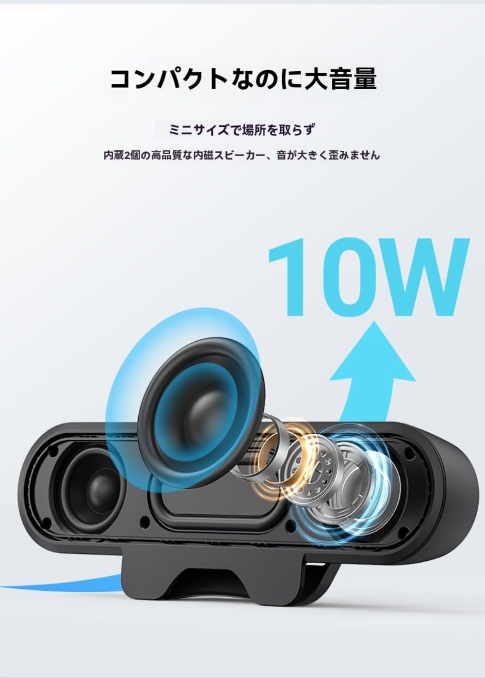 クリップオン USB モニターサウンドバー HD ステレオ大音量 デスクトップ・ノート ...
