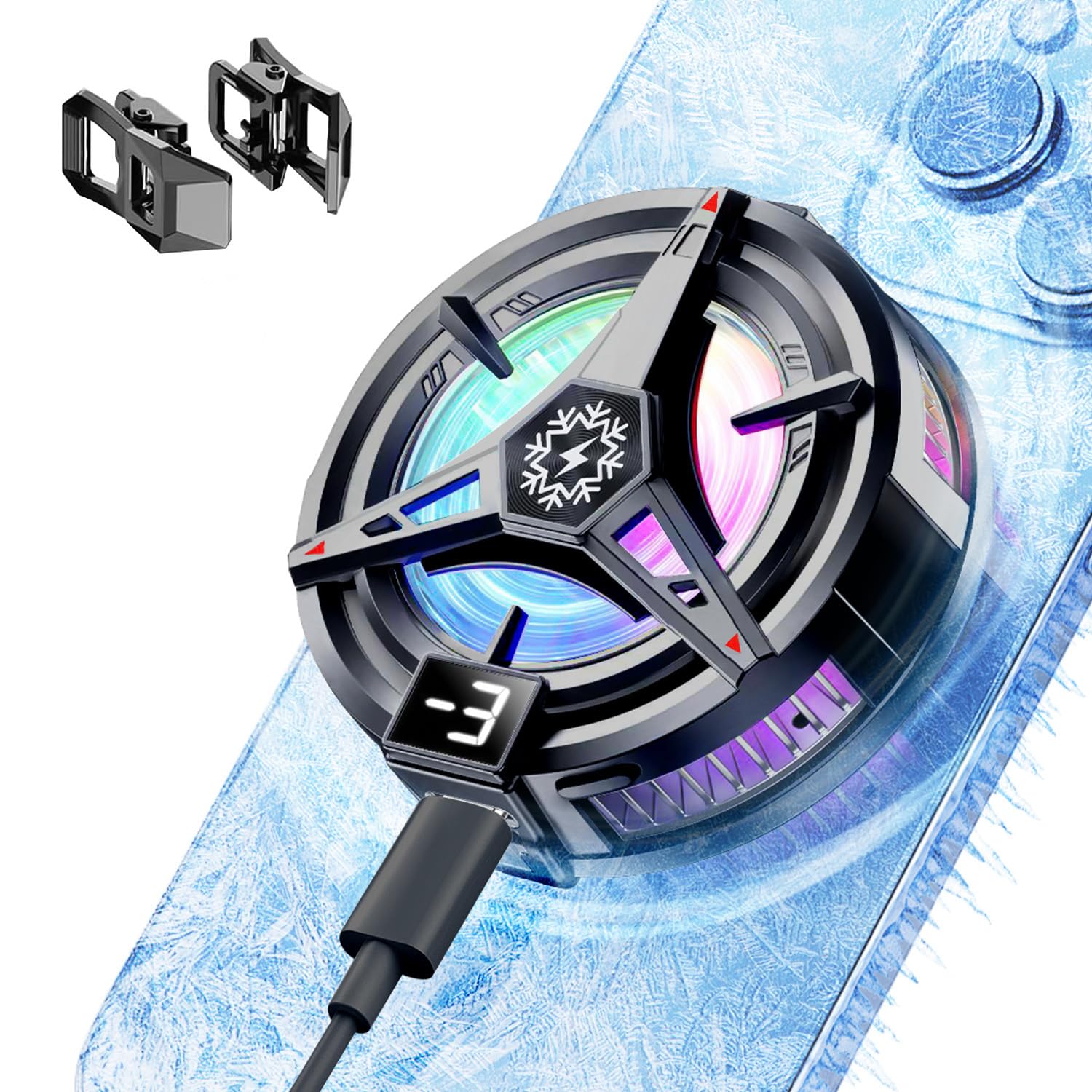 スマホ 冷却ファン スマホ冷却 スマホクーラー ペルチェ素子 散熱器 3秒急速冷却 半導体冷却 3段階調整式 usb充電式 静音設計 磁気式/クリップ式 小型 持ち運び便利 iOS/Android 全機種に対応します RGBライト ゲーム/撮影/動画視聴/スマホ熱対策