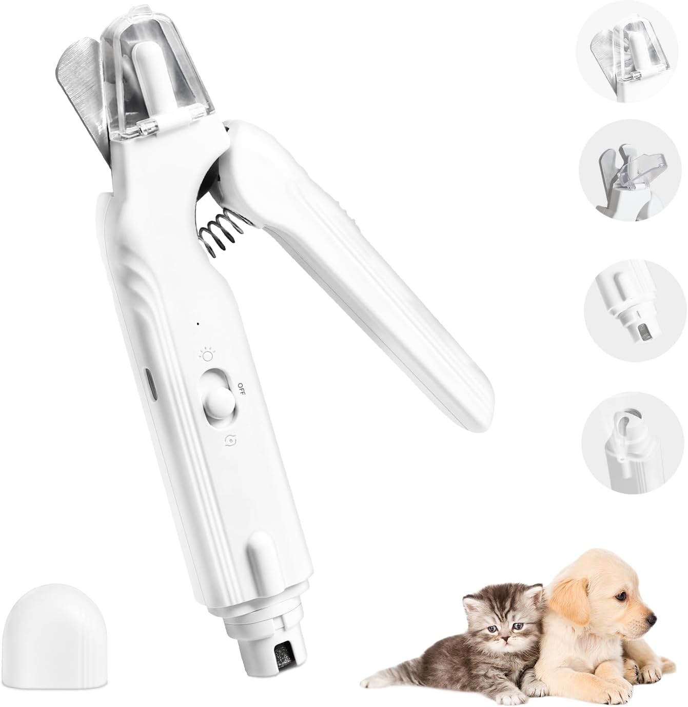 猫 爪切り ペット用爪切り 犬 つめきり 【LEDで血管バッチリ】 高輝度LEDライト付き 電動爪やすり 爪研..