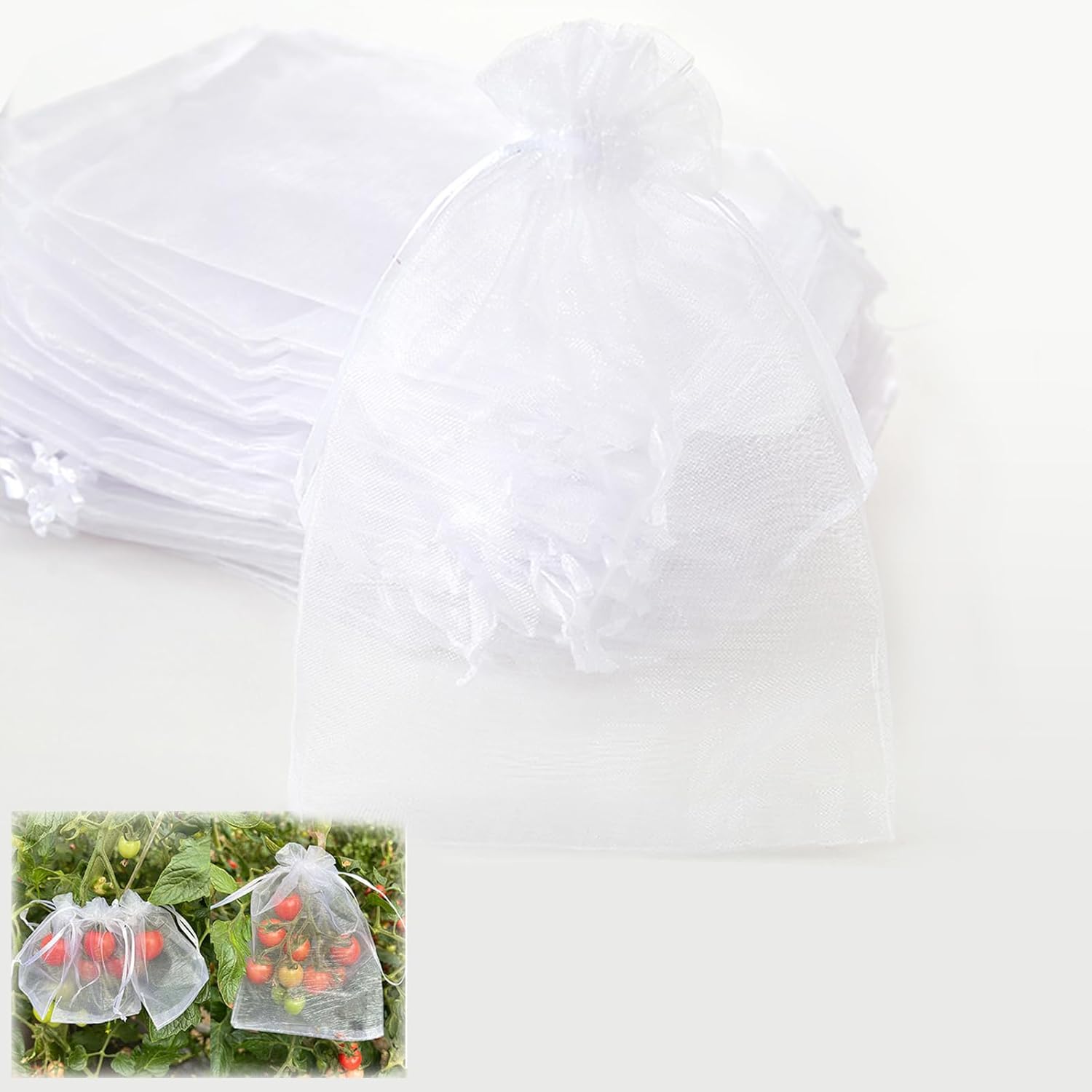 50枚入り 防虫ネット 17x23cm 果物袋 果樹 果物保護ネット 鳥虫害対策 防鳥ネット 虫除けネット 防虫網..