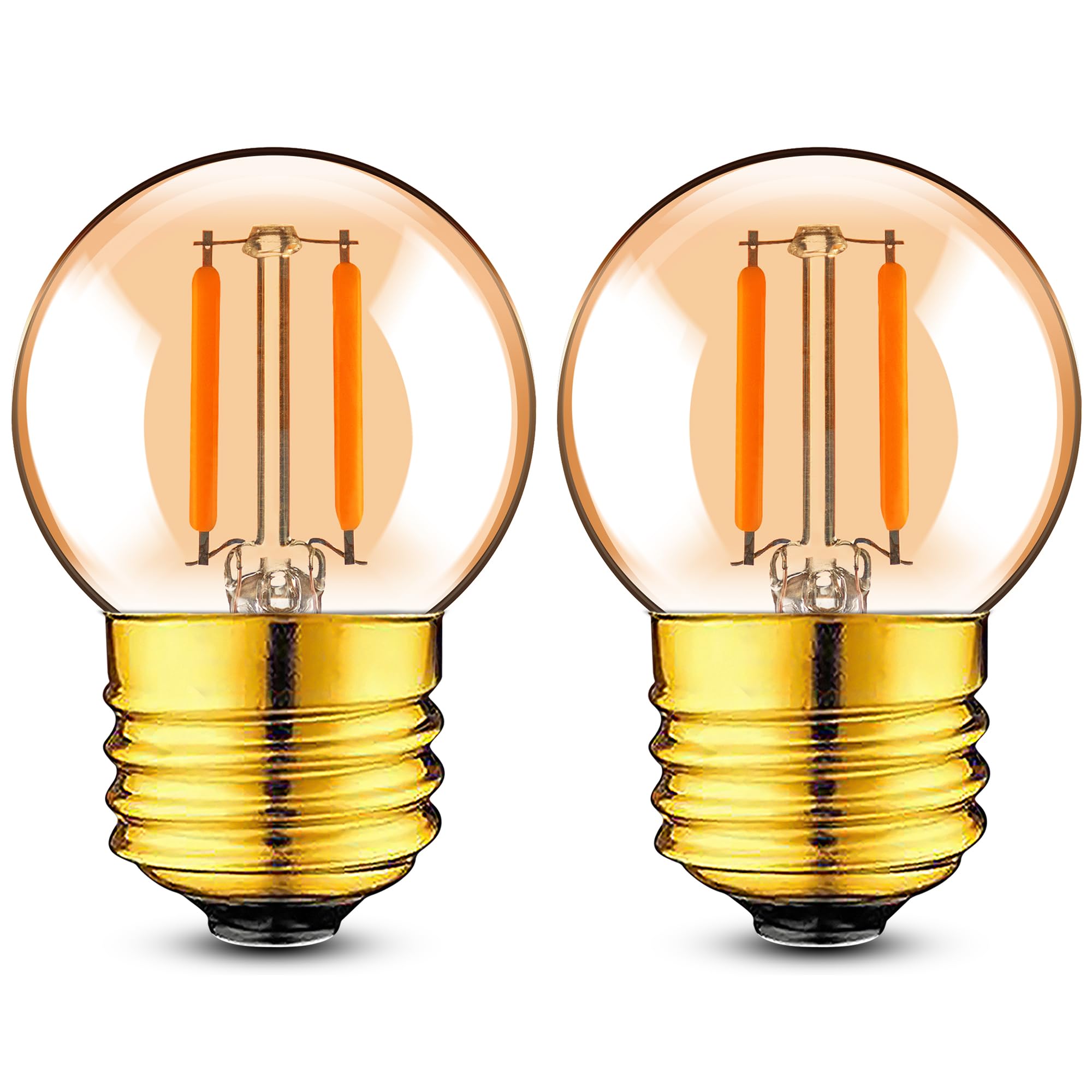 乐天商城 - 1W LED 電球 E26 ミニボール形 飾り電球 フィラメント 暖かい色 全光束75lm 10W形相当 2200K 電球色 調光非対応 広配光 発光角360° レトロ エジソン電球 北欧雰囲気 2個入り