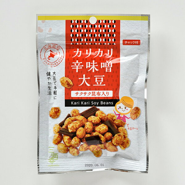 カリカリ辛味噌大豆サクサク昆布入り33gお菓子/お茶菓子/おつまみ/プレゼント/お土産/手土産/母の日/父の日/敬老の日/カリカ