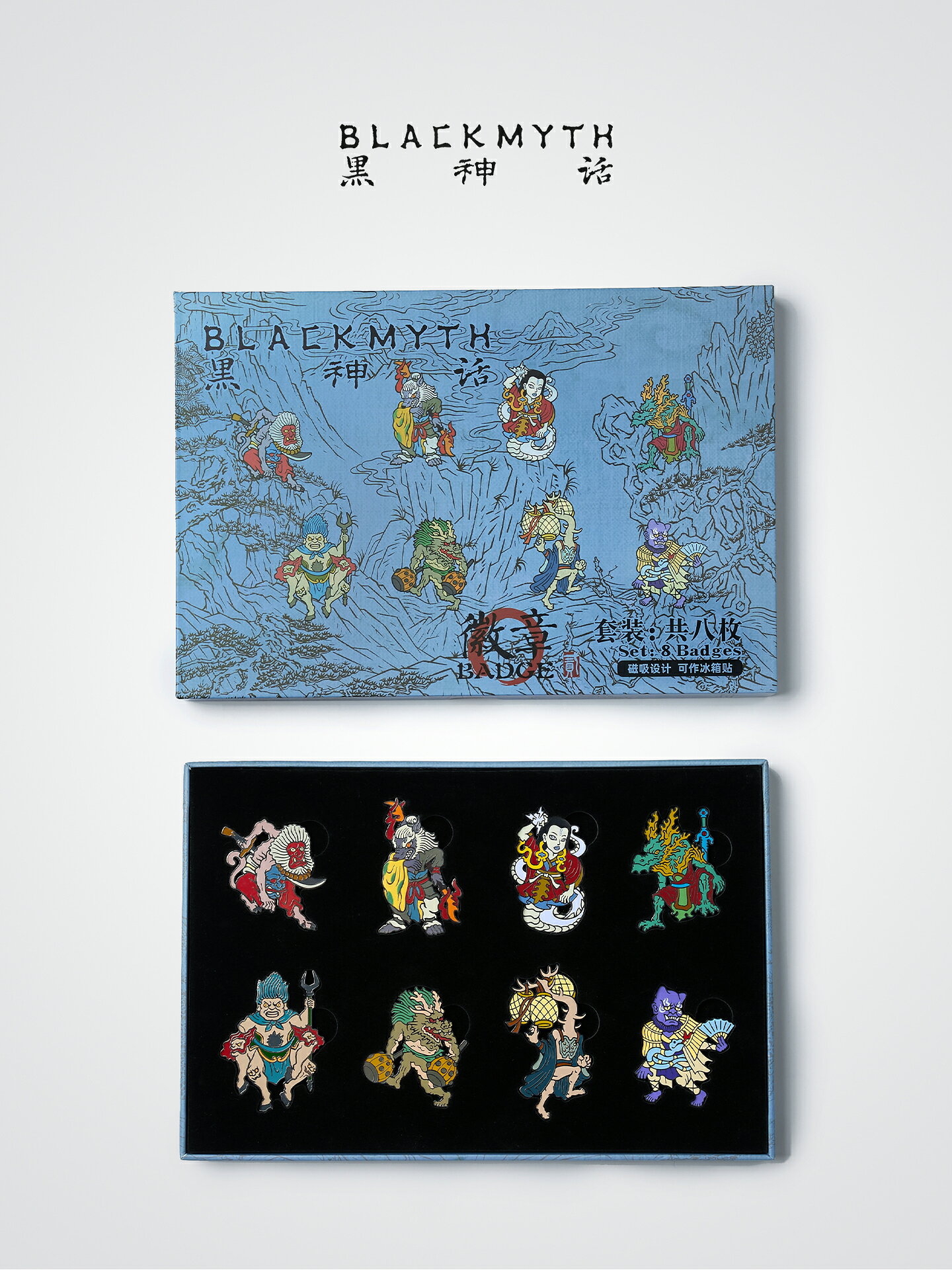 メーカーIGN JAPAN STOREブランド黒神話：悟空セット内容・付属品専用ボックス（ピンズ8種類）サイズ（約）21.5cm × 15.5cm（ボックスサイズ）素材・原材料亜鉛合金 / 真鍮仕様公式/オフィシャル/ライセンス/ピンバッジ/セット/生産国中国交換についてお客様のご都合による商品の交換はお受けしておりません。返品後、再度ご購入願います。返品については、ご利用ガイド「返品・交換」を必ずご確認の上、お申し込みください。返品について商品の特性上、お客様のご都合による返品はお受けできません。紡がれる因果、さらに深まる影神の系譜 好評を博した影神図ピンズコレクションに、待望のVol.2セットが登場。 Vol.2セットでは物語の中盤以降に登場し、プレイヤーの心に強く刻まれた新たな顔ぶれがラインナップされています。 コレクターズボックスには、深みのあるブルーを基調とした静謐なデザインを採用。 Vol.1セットと並べることで、まるでゲーム内の図鑑を順に紐解いていくかのような没入感を味わえます。 ピンズの造形はさらに緻密さを増し、妖王たちの放つ威圧感や神聖さをその小さな金属板の中に封じ込めています。 ・公式ライセンスアイテム： ゲーム内のディテールを細部まで忠実に再現した公式アイテム ・"Portrait of Spirits" 新ラインナップ： 旅の進行とともに出会う、より強力で魅力的なキャラクターを厳選 ・精緻なエナメル加工： 鮮やかな色彩と金属の質感が融合し、キャラクターの細かな造形を立体的に表現 ・豪華コレクターズボックス： 影神図の持つミステリアスな雰囲気を湛えた、Vol.2セット専用のコレクターズボックス ※海外製品のため輸送による潰れやキズ等がボックスに生じる場合がございます。ボックスの返品・交換対応はお受けできませんのでご了承ください。