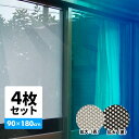 アイデアランズ 遮光・遮熱メッシュシート(両面テープ貼り)2組セット S-0164 1セット(2組:4枚入り)
