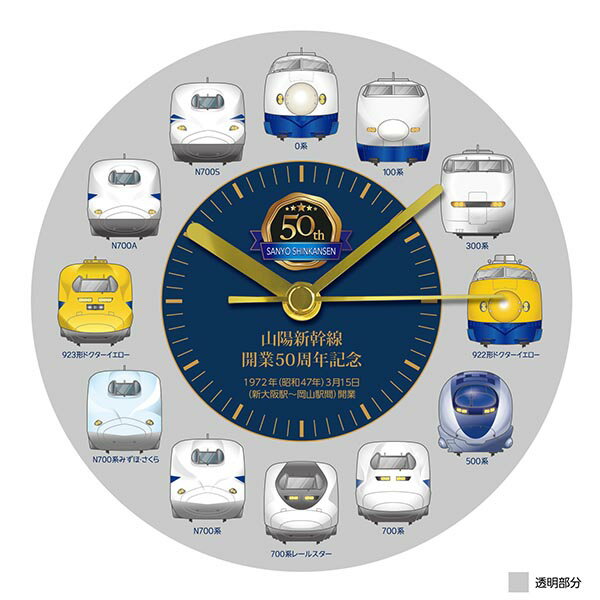 産経新聞社 サンケイスポーツ 壁掛式アクリル時計「山陽新幹線」（開業50周年記念バージョン） 1個 1