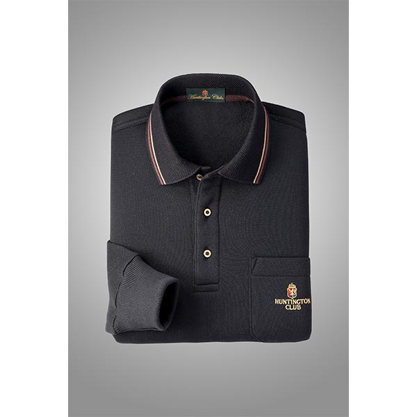 ハワード ハンティントン・クラブ 裏起毛鹿の子長袖ポロシャツ 3色組 317-62445 1セット（3枚：3色×各1枚）