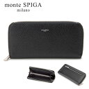 monte SPIGA(モンテスピガ) 牛革メンズラウンド長財布 MOSMSP003BK 1個