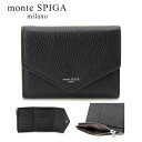 monte SPIGA(モンテスピガ) 牛革メンズ三つ折り財布 MOSMSP009BK 1個