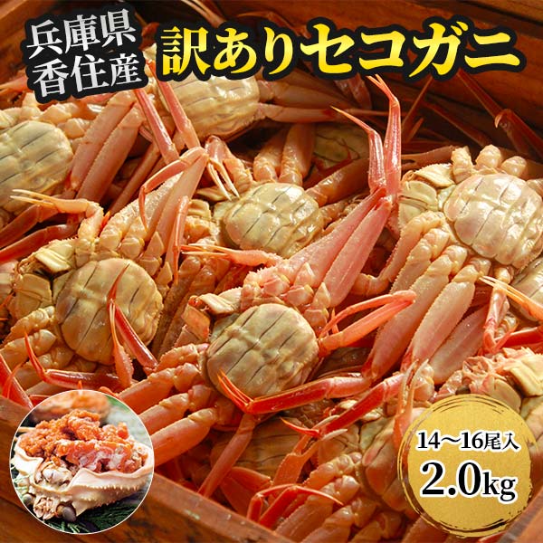 【訳あり】 アイブリッジ 兵庫県香住産 セコガニ 2kg 1kg(約7〜8尾入)×2箱