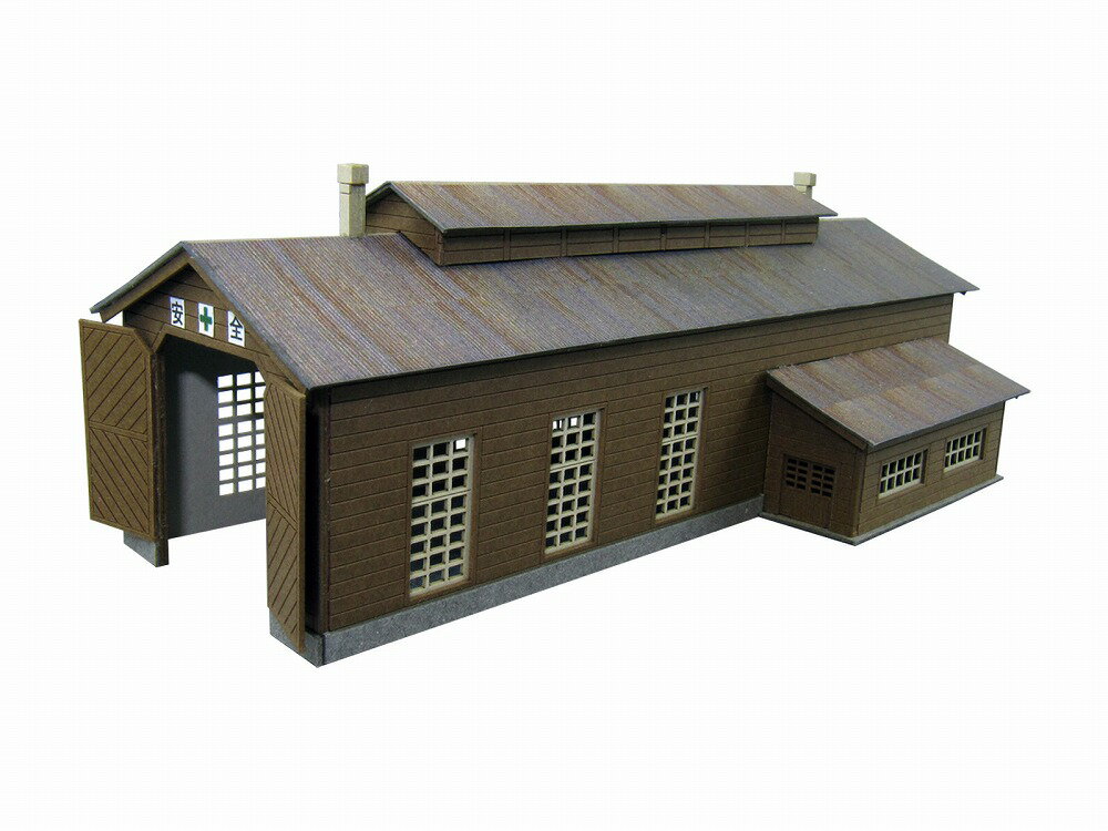 商品説明 みにちゅあーとキットは、細部まで精密にレーザーカットされたカラー硬質紙を貼り重ねて 組み立てればOK！色付きの厚紙なので塗装することもなく精巧な模型が完成しますよ。 完成した模型は、とても “紙” とは思えない、しっかりとした質感、強度を持っています！ 　鉄道模型のZゲージ対応　単線用の“機関庫”　です。 ■商品名 みにちゅあーとプチ　【機関庫】 ■セット内容 機関庫キット 組み立て説明書 ■スケール S＝1/220 ■サイズ W56×L123×H43mm ■対象年齢 12才以上 ■組立て所要時間 約3時間 みにちゅあーとプチパッケージ W105×H150×D約3〜5mm ※参考写真は自転車です。 ※写真の色調はご使用のモニターの機種や設定により実際の商品と異なる場合があります。 ※みにちゅあーとキットはキット商品です。完成品ではございません。 看板建築Aを例に作り方の説明をしています。 参考にご覧ください。 >>みにちゅあーとキットの作り方はこちらからどうぞ お奨め商品　一覧みにちゅあーとプチ　S=1/220 どこか懐かしくて何だか可愛くて・・・ ちょっと机の片隅に並べたくなるようなミニチュアたち。 みにちゅあーとプチの建物etc.シリーズです！ 鉄道模型のZゲージのストラクチャーにも対応しています！