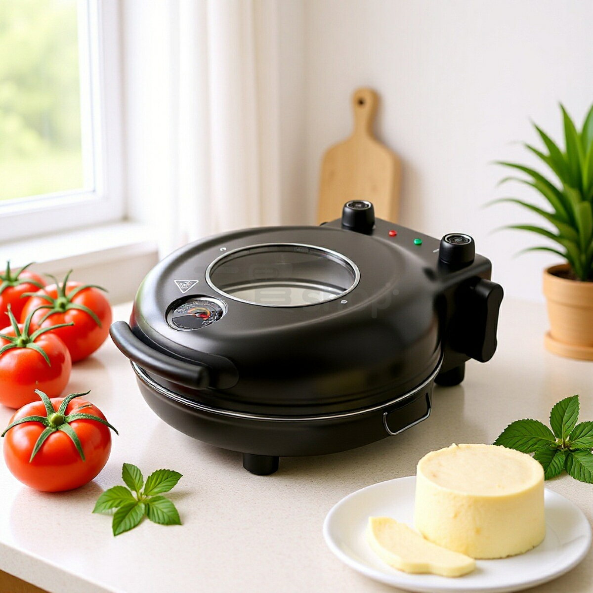 ピザメーカー 家庭用 ピザオーブン 12インチ 110V 電気ピザ焼き器 上下加熱 温度調節 タイマー付き のぞき窓 卓上型 ピザ焼き機 コンパクト 多機能 オーブン 煎り焼き グリル