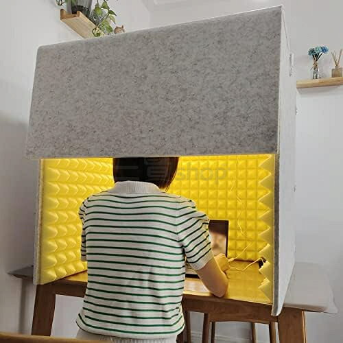 簡易防音室 1人用・防音シート 壁、防音 卓上、マイク 防音 吸音材 シールド 吸音研究所, 卓上 パネル、 防音ブース、防音ボックス パーテーション 防音ブース 自宅 天板付き、ン 折りたたみ 組み立て式