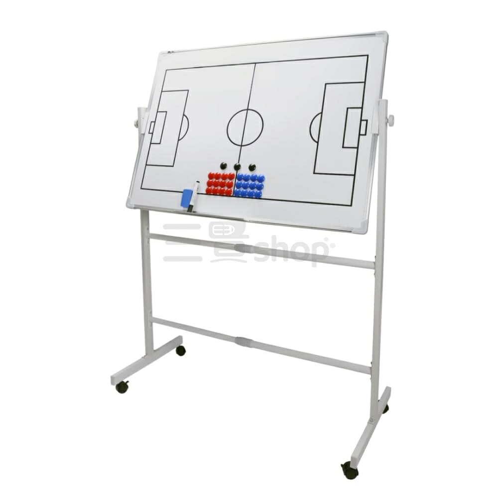 バスケ作戦ボードサッカー 作戦盤 バスケットボールドライイレース書き込みホワイトボード 両面使用可能 移動が簡単 軽量 両面 移動式 (ホワイト,120*46*120cmサッカー作戦台)
