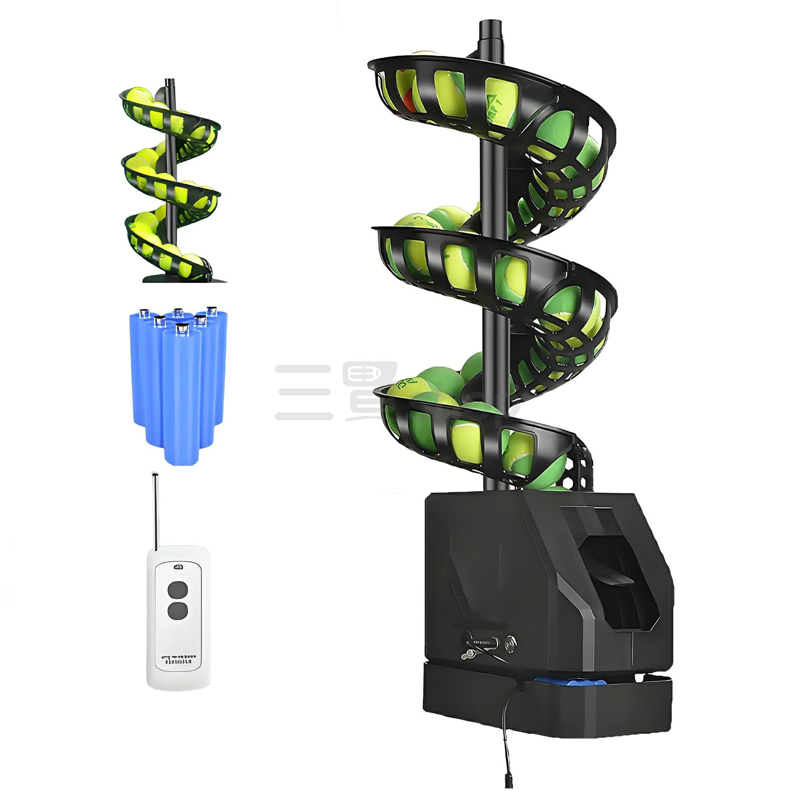 テニス自動球出し機 ソフトテニス 練習器具 テニスサーブ練習機 リモコン付き 球ネット/収納袋 取っ手付 マルチ角度球出し 一人練習用携帯用プロテニスボールマシン テニスボールランチャー テニスボール投げ機 初心者 上級者 テニス愛好者対応