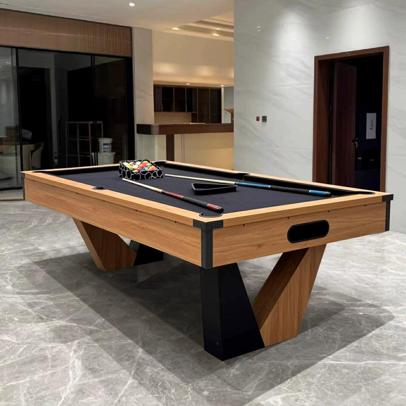 Billiards - 【30名様限定！10%OFFクーポン】家庭用標準型ビリヤード台 アメリカンスタイル ブラック8・9ボール 室内用 多機能 3in1（ビリヤード＋卓球）【車上渡し・時間指定不可】