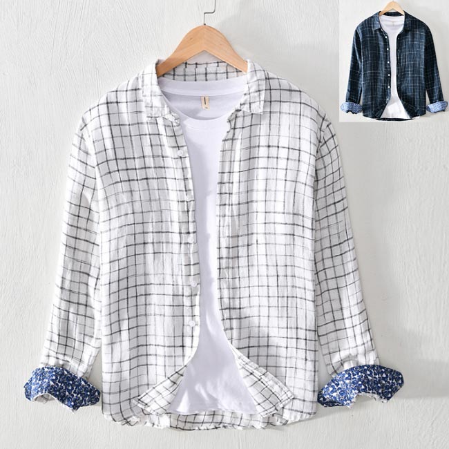 Rakuten - 【トップス・シャツ】綿麻リネン 長袖シャツ 麻シャツ カジュアル 格好いい