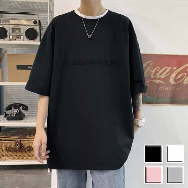 Rakuten - 【トップス・Tシャツ】半袖Tシャツ プリント 夏物 カジュアル 襟カット