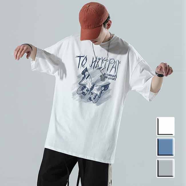 Rakuten - 【トップス・Tシャツ】半袖Tシャツ プリント 夏物 カジュアル ロゴT