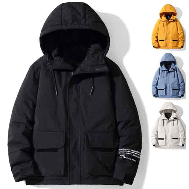 【ジャケット・アウター】ダウン ジャケット 人気ダウン あったか 防風 厚手 フード付き シンプル