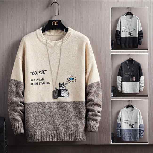Rakuten - 【トップス・セーター】長袖トップス メンズセーター カジュアル ニットウェア カラー配色
