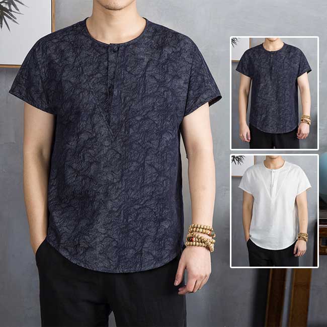 Rakuten - 【綿麻リネン・シャツ】夏物 半袖 リネンTシャツ カジュアルシャツ 綿麻ファッション