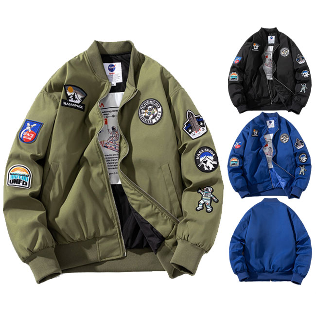 Rakuten - スタジャン メンズ 中綿ジャケット 薄手/厚手可選 スタジアム ジャンパー ブルゾン 春秋物 冬服