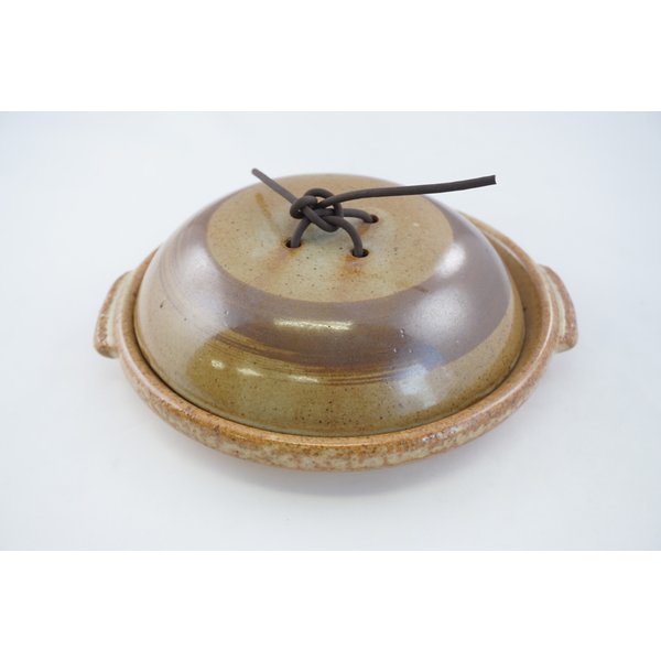 刷毛巻　六.五寸陶板(蓋付)ゴムツマミ　有田焼　日本製　陶板焼き　和食器 かっぱ橋 料理道具のデパー..