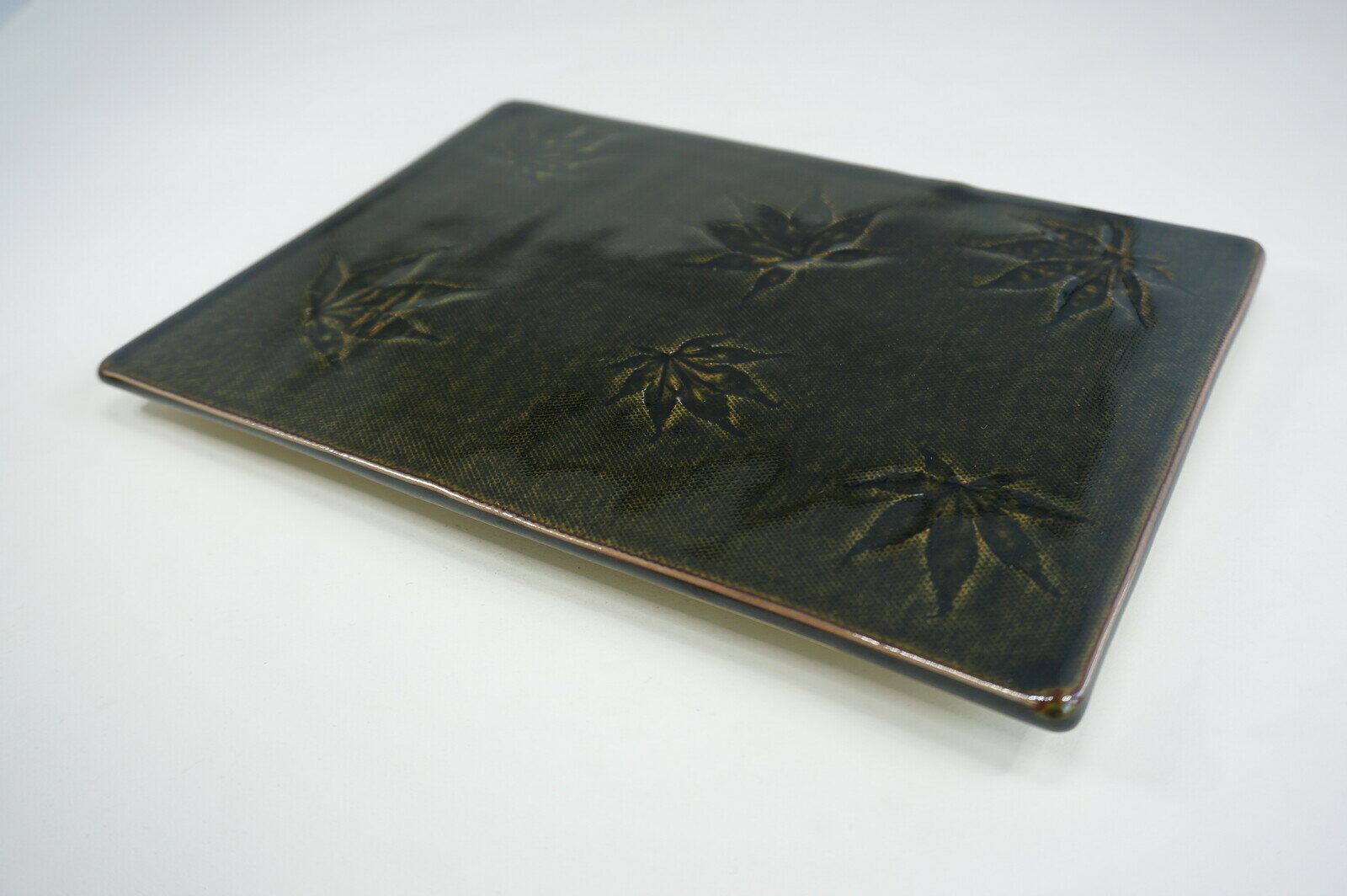 織部釉紅葉押　三足長角陶板(ハーフ)　有田焼　日本製　盛台　盛付皿　寿司　和食器 かっぱ橋 料理道具のデパート三起堂 煌彩(3)