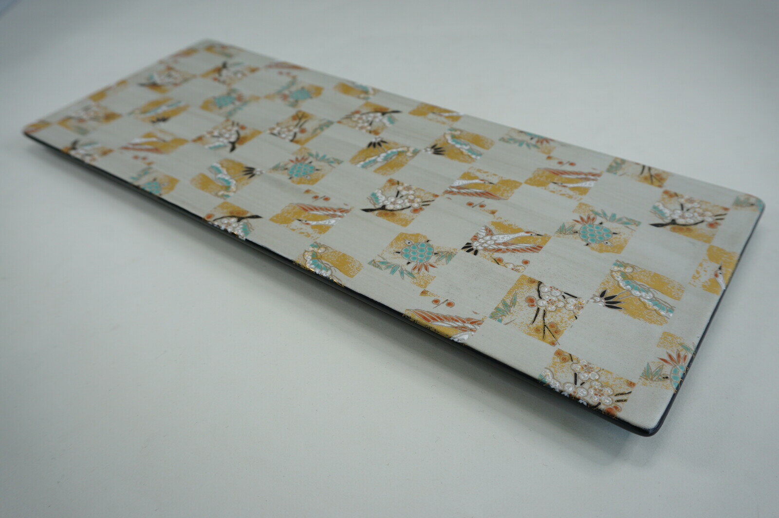 錦鶴亀松竹梅格子33x13長角プレ...