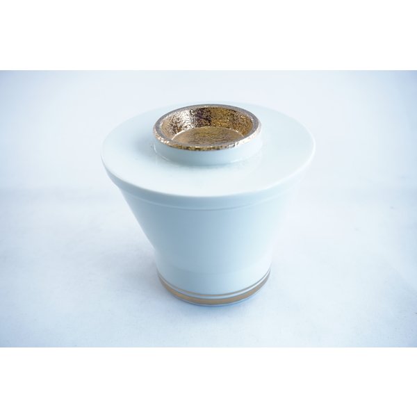 白磁金彩和モダン蒸し碗　金　有田焼　日本製　茶碗蒸し　和食器 かっぱ橋 料理道具のデパート三起堂 ..