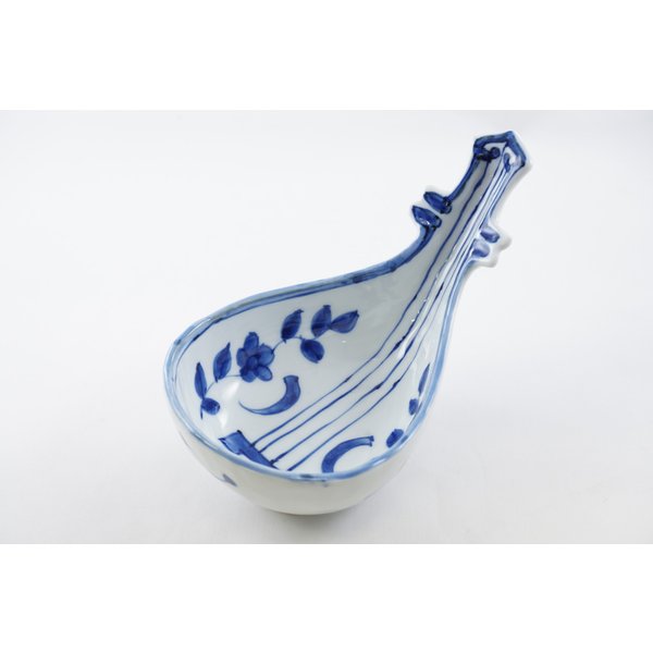 染付ビワ絵草花　ビワ形小向付　有田焼　日本製　刺身皿　向付　和食器 かっぱ橋 料理道具のデパート三..