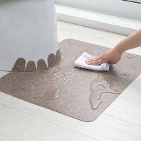 サンコーおくだけ吸着吸着拭けるトイレマットショート無地巾55×奥行き43cm/厚み2mmベージュ/ブラウン日本製