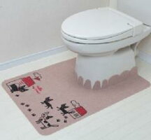バリアフリーおくながトイレマットおさんぽねこ